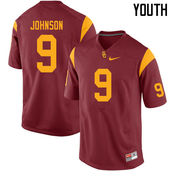 Youth #9 Greg Johnson USC Trojans College Football Jerseys Sale-Cardinal